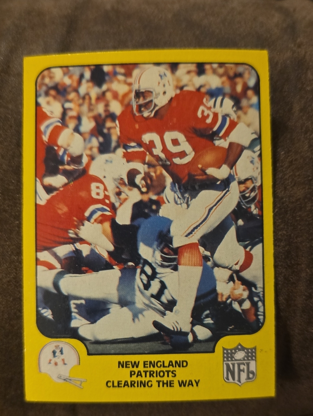 New England Patriots Vintage-Style Football Card - Yellow